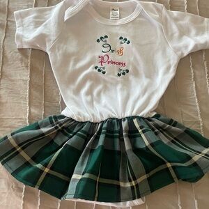 Tartan Tots Irish Princess Onsie with Connected Skirt 18-24 months